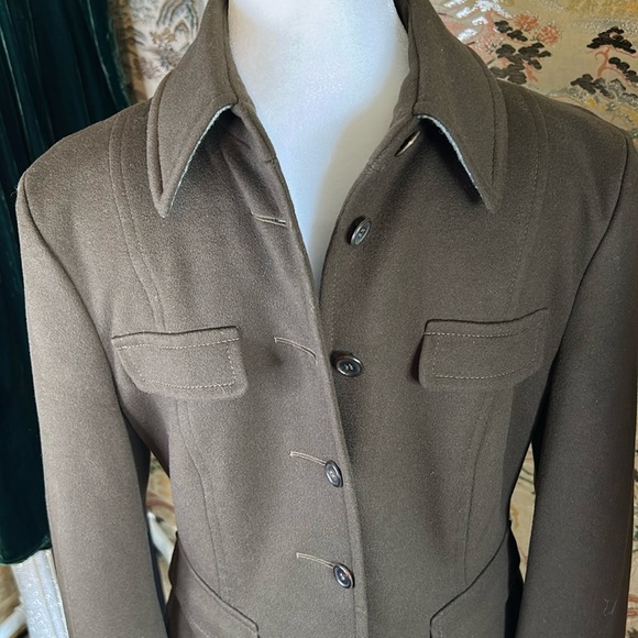 STRENESSE BY GABRIELE STREHLE BROWN WOOL & CASHMERE DRESSY JACKET SIZE 8 - Picture 2 of 16